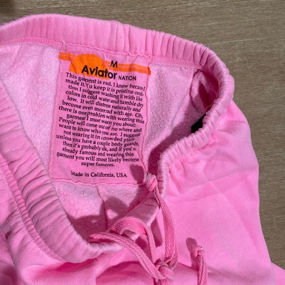Aviator Nation Bolt Sweatpants - Neon Pink / Black - Picture 2 of 11